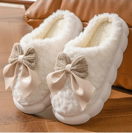 Fuzzy Bow Indoor Slippers Miss Sparkling